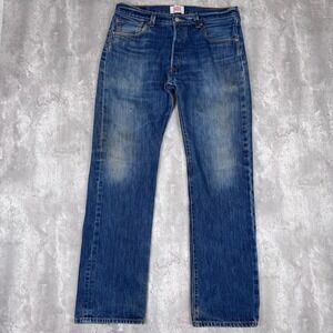 Vintage Levi's 501 Jeans Mens 34x32 Blue Original Fit Button Fly Denim Dark Wash